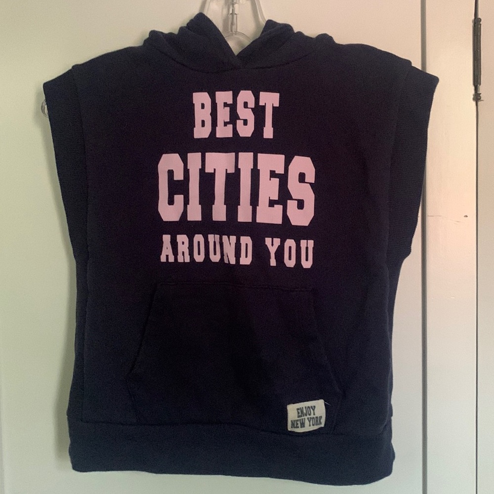 Zara navy hooded vest
